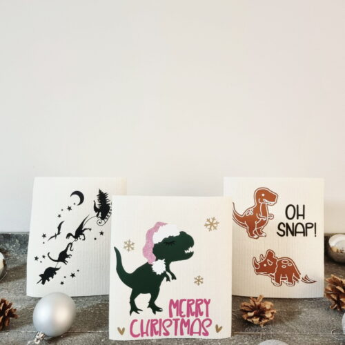 Juldisktrasor med dinosaurier 3-pack