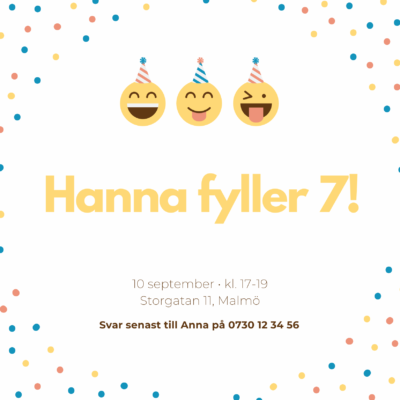 Kalasinbjudan EGEN DESIGN