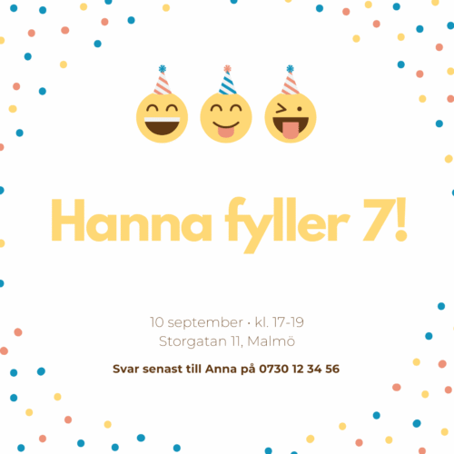 Kalasinbjudan EGEN DESIGN