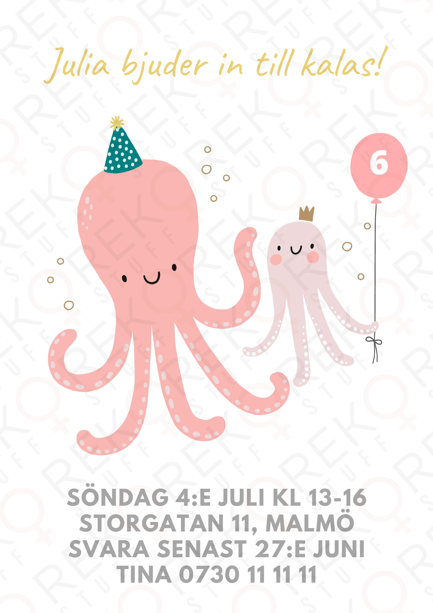 Kalasinbjudan EGEN DESIGN - Bild 8