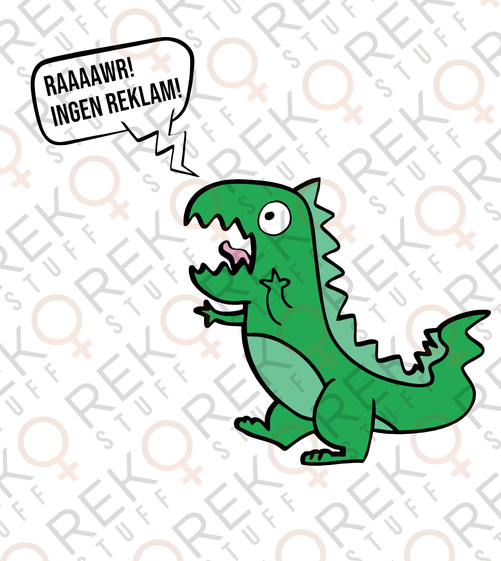 Ingen reklam T-rex/dinosaurie dekal till brevlåda - Bild 3