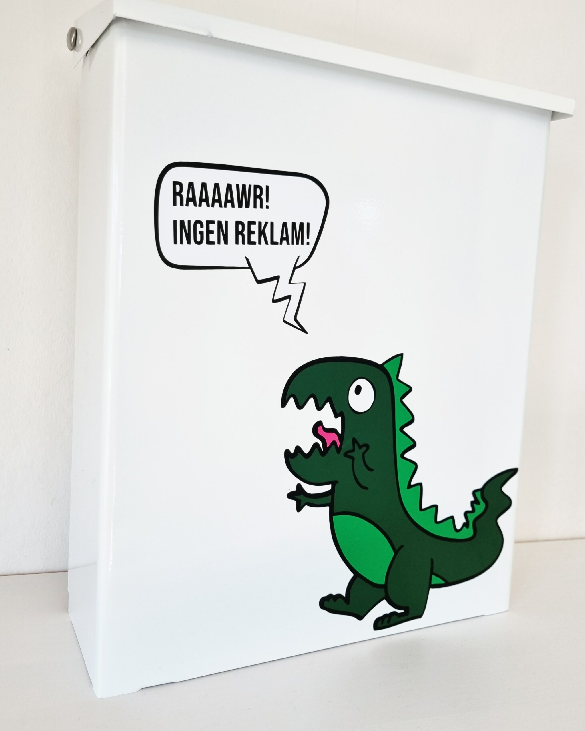 Ingen reklam T-rex/dinosaurie dekal till brevlåda