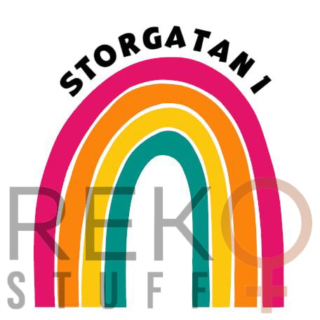 Regnbåge med adress dekal till brevlåda