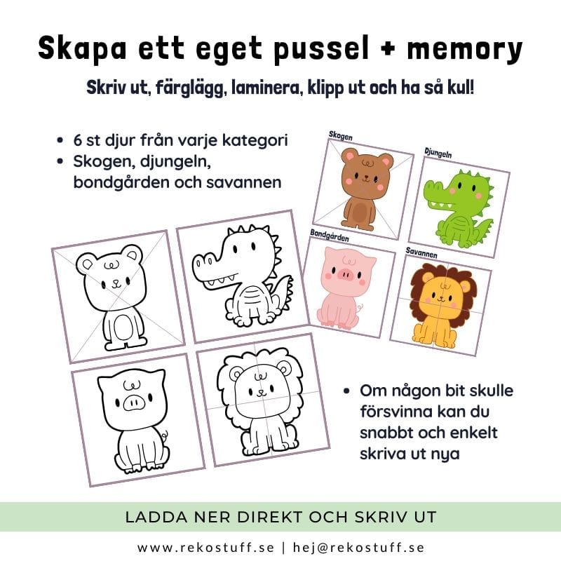 Skapa ett eget pussel + memory