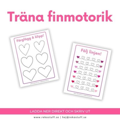 Träna finmotorik - tema hjärtan