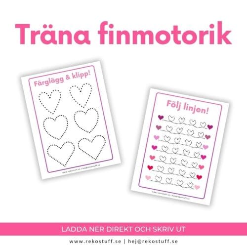 Träna finmotorik - tema hjärtan