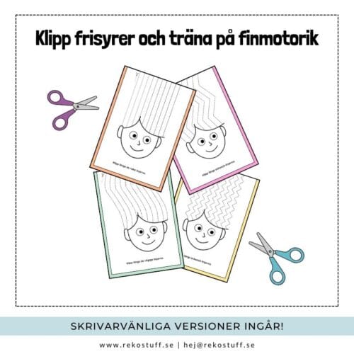 Klipp frisyrer - träna på finmotorik