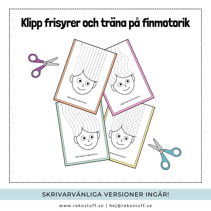 Klipp frisyrer - träna på finmotorik