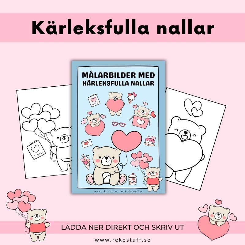 Målarbilder - kärleksfulla nallar