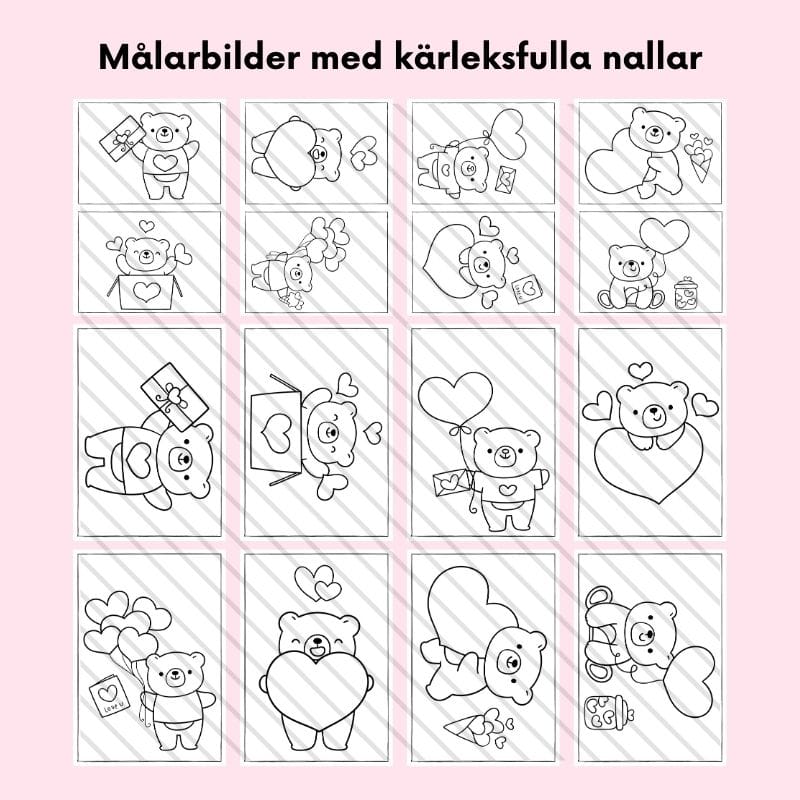 Målarbilder - kärleksfulla nallar - Bild 2