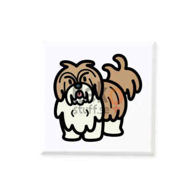 Magnetiskt bildstöd med motiv av Bichon havanais.