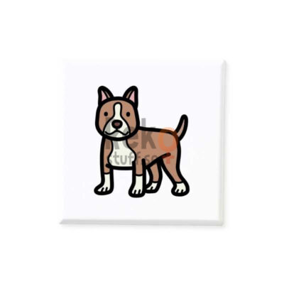 Magnetiskt bildstöd med motiv av en Pitbull Amstaff.