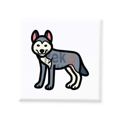Magnetiskt bildstöd med motiv av en Siberian Husky.