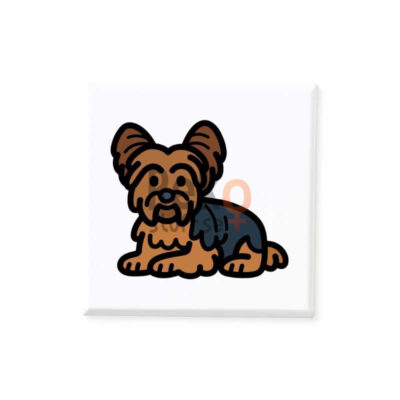 Magnetiskt bildstöd med motiv av en Yorkshire Terrier.
