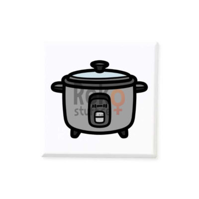 Magnetiskt bildstöd med motiv av en grå slowcooker.