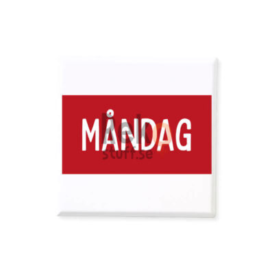 Bildstöd för måndag med röd design.