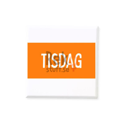 Bildstöd för tisdag med orange design.